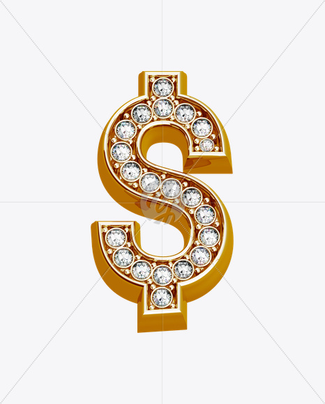 $ from Shine Font on Yellow Images Creative Fonts - S19656