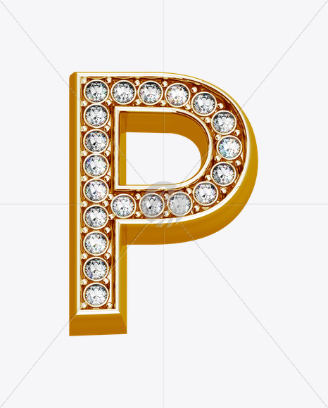 Letter P from Shine Font on Yellow Images Creative Fonts - S19633