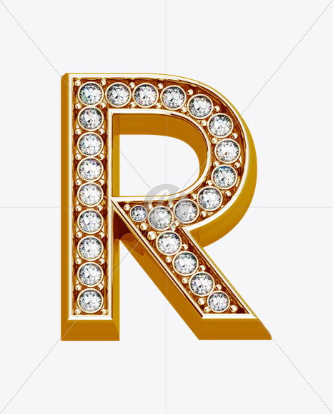 Letter R from Shine Font on Yellow Images Creative Fonts - S19635