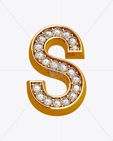 Letter S from Shine Font on Yellow Images Creative Fonts - S19636