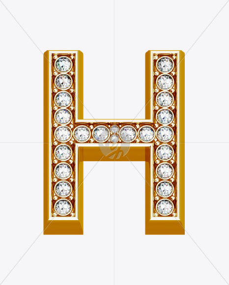 Letter H from Shine Font on Yellow Images Creative Fonts - S19625