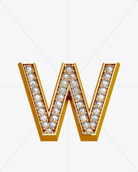 Letter W from Shine Font on Yellow Images Creative Fonts - S19640