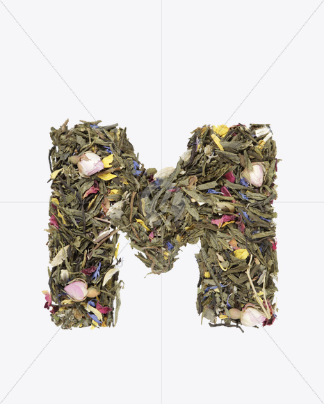 Letter M from Tea Flowers Font on Yellow Images Creative Fonts - S19718