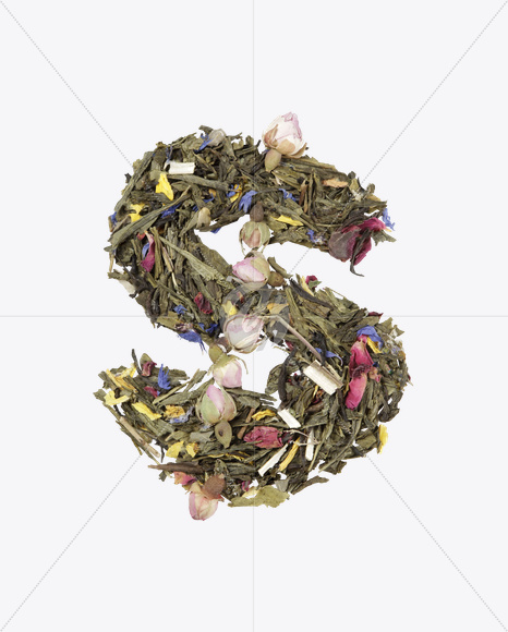 $ from Tea Flowers Font on Yellow Images Creative Fonts - S19744