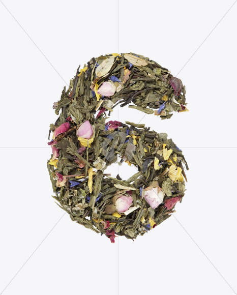 6 from Tea Flowers Font on Yellow Images Creative Fonts - S19737