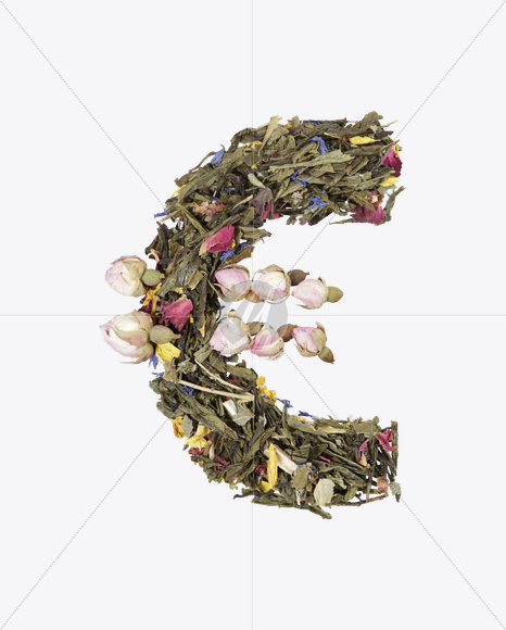 euro from Tea Flowers Font on Yellow Images Creative Fonts - S19746