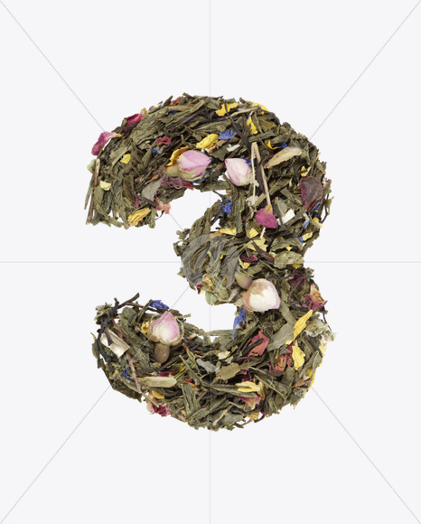 3 from Tea Flowers Font on Yellow Images Creative Fonts - S19734