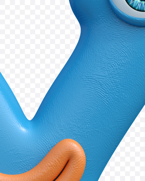 Letter Y from Funny ABC Font on Yellow Images Creative Fonts - S19821