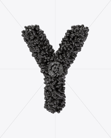 Letter Y from Black Bubbles Font on Yellow Images Creative Fonts - S19906