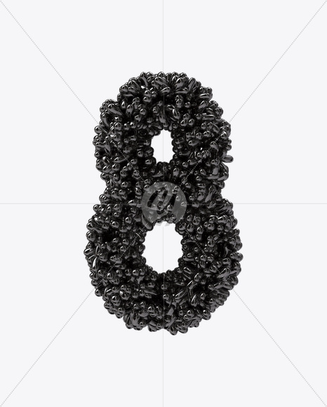 8 from Black Bubbles Font on Yellow Images Creative Fonts - S19915