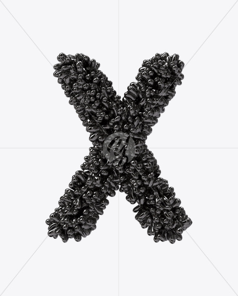 Letter X from Black Bubbles Font on Yellow Images Creative Fonts - S19905