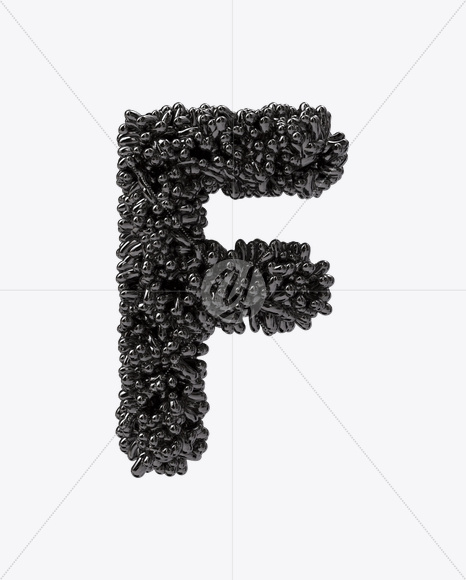 Letter F from Black Bubbles Font on Yellow Images Creative Fonts - S19887