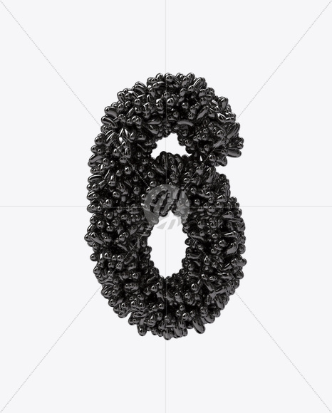 6 from Black Bubbles Font on Yellow Images Creative Fonts - S19913