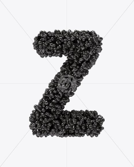 Letter Z from Black Bubbles Font on Yellow Images Creative Fonts - S19907