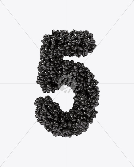 5 from Black Bubbles Font on Yellow Images Creative Fonts - S19912