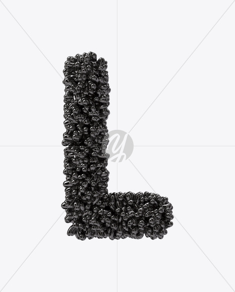 Letter L from Black Bubbles Font on Yellow Images Creative Fonts - S19893