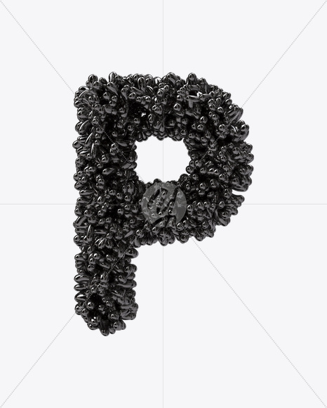 Letter P from Black Bubbles Font on Yellow Images Creative Fonts - S19897