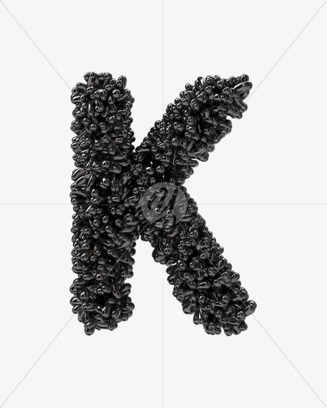 Letter K from Black Bubbles Font on Yellow Images Creative Fonts - S19892