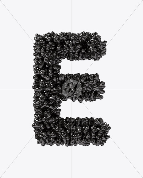 Letter E from Black Bubbles Font on Yellow Images Creative Fonts - S19886