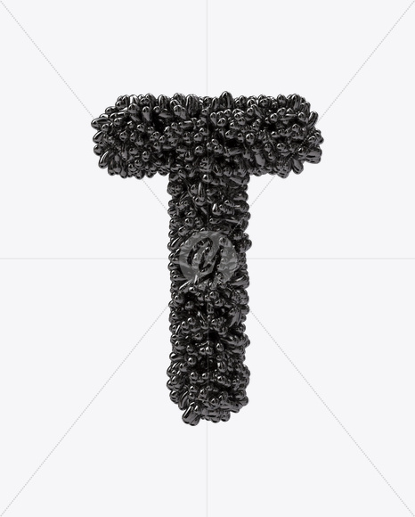 Letter T from Black Bubbles Font on Yellow Images Creative Fonts - S19901