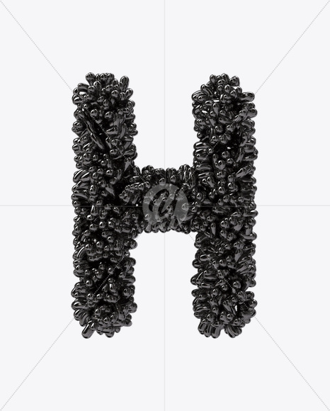 Letter H from Black Bubbles Font on Yellow Images Creative Fonts - S19889