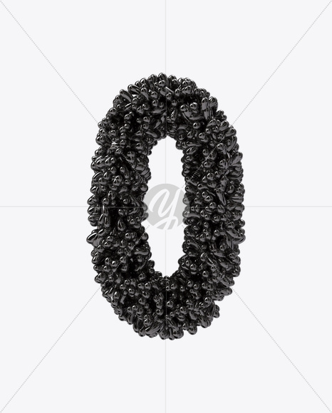 0 from Black Bubbles Font on Yellow Images Creative Fonts - S19917