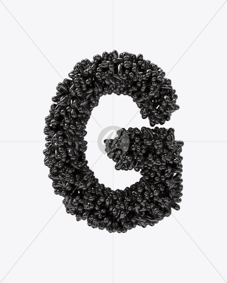 Letter G from Black Bubbles Font on Yellow Images Creative Fonts - S19888