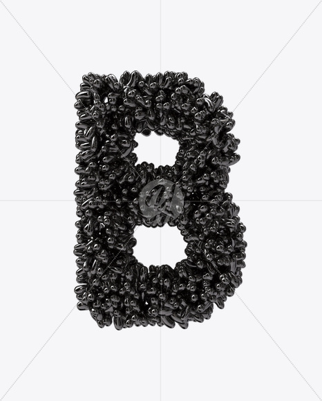 Letter B from Black Bubbles Font on Yellow Images Creative Fonts - S19883