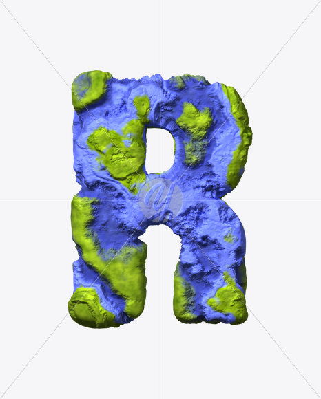 Letter R from Geo Font on Yellow Images Creative Fonts - S20105