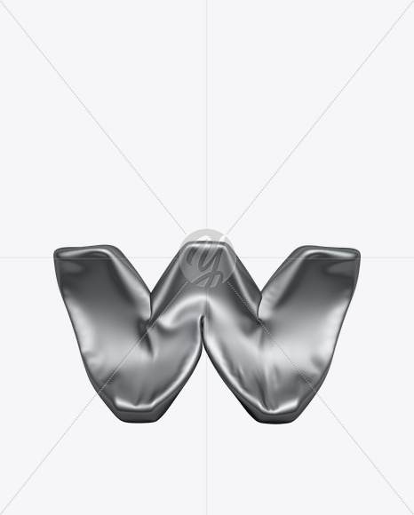 Letter W from Iron Fall Font on Yellow Images Creative Fonts - S20152