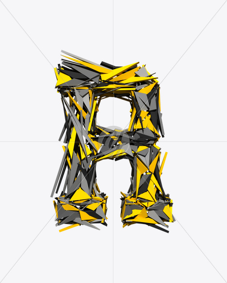 Letter R from Transformer Font on Yellow Images Creative Fonts - S20190