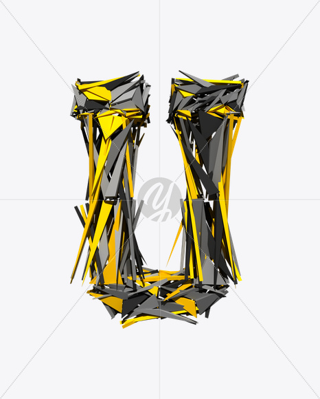 Letter U from Transformer Font on Yellow Images Creative Fonts - S20193