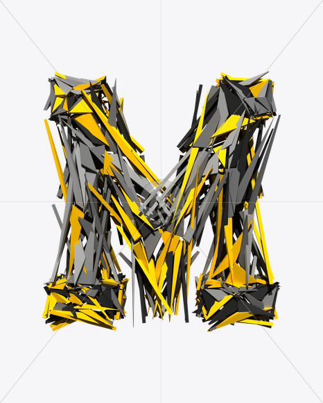 Letter M from Transformer Font on Yellow Images Creative Fonts - S20185