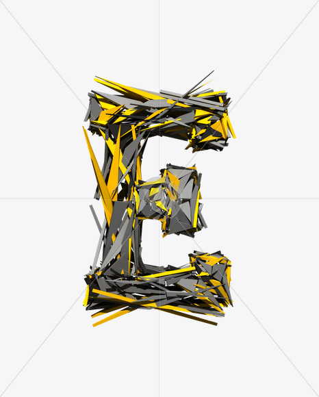 Letter E from Transformer Font on Yellow Images Creative Fonts - S20177