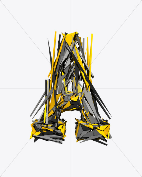 Letter A from Transformer Font on Yellow Images Creative Fonts - S20173