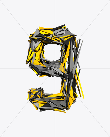 9 from Transformer Font on Yellow Images Creative Fonts - S20207