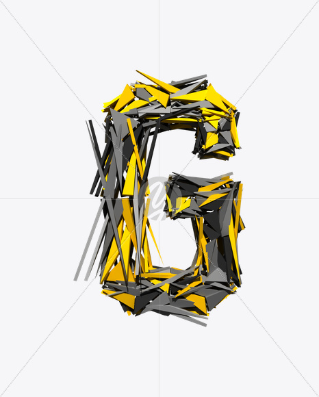 Letter G from Transformer Font on Yellow Images Creative Fonts - S20179