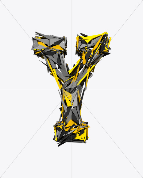 Letter Y from Transformer Font on Yellow Images Creative Fonts - S20197