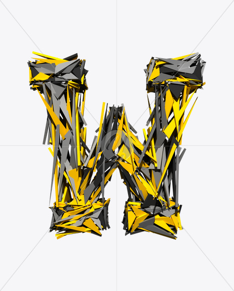 Letter W from Transformer Font on Yellow Images Creative Fonts - S20195