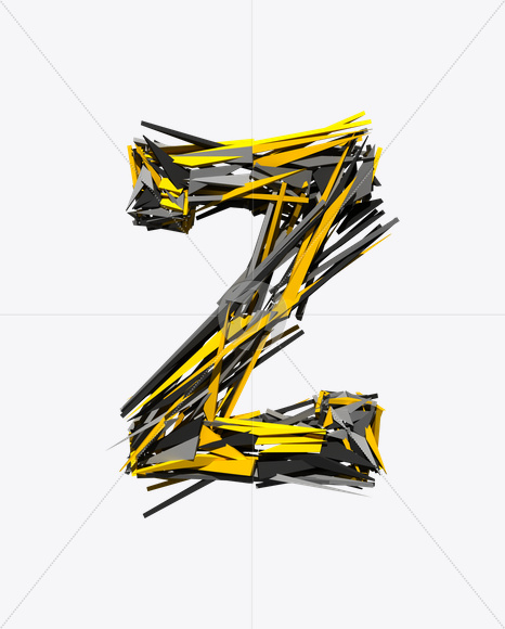 Letter Z from Transformer Font on Yellow Images Creative Fonts - S20198