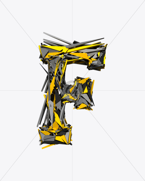 Letter F from Transformer Font on Yellow Images Creative Fonts - S20178