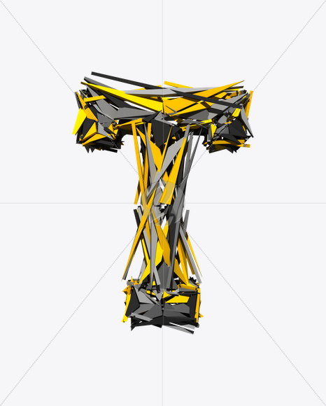 Letter T from Transformer Font on Yellow Images Creative Fonts - S20192