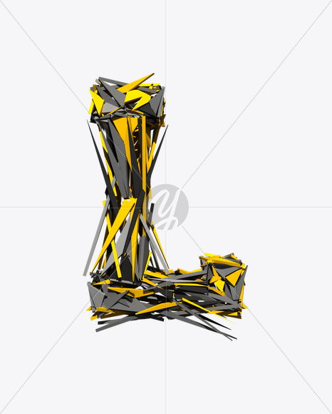 Letter L from Transformer Font on Yellow Images Creative Fonts - S20184