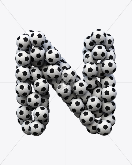 Letter N from Soccer Font on Yellow Images Creative Fonts - S20269