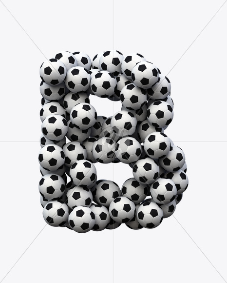 Letter B from Soccer Font on Yellow Images Creative Fonts - S20257