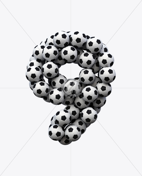 9 from Soccer Font on Yellow Images Creative Fonts - S20290