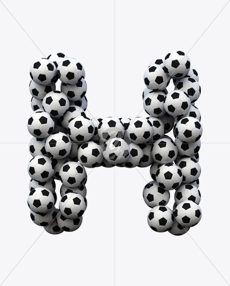 Letter H from Soccer Font on Yellow Images Creative Fonts - S20263