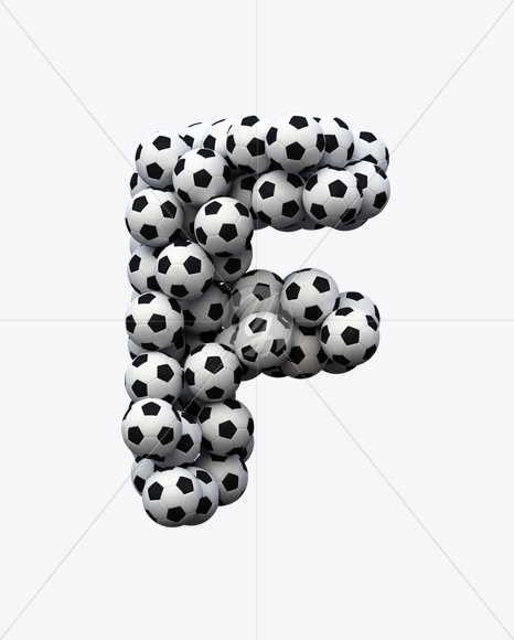 Letter F from Soccer Font on Yellow Images Creative Fonts - S20261