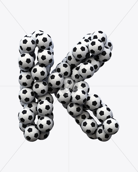 Letter K from Soccer Font on Yellow Images Creative Fonts - S20266