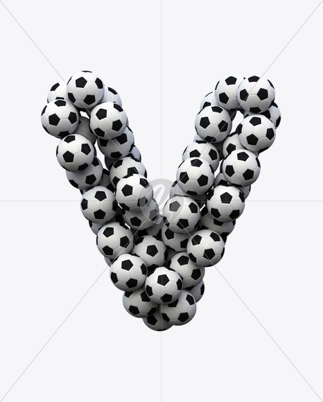 Letter V from Soccer Font on Yellow Images Creative Fonts - S20277